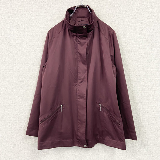 Aquascutum　アクアスキュータム　フルジップジャケット　比翼仕立て　ハの字ポケット　ボルドー