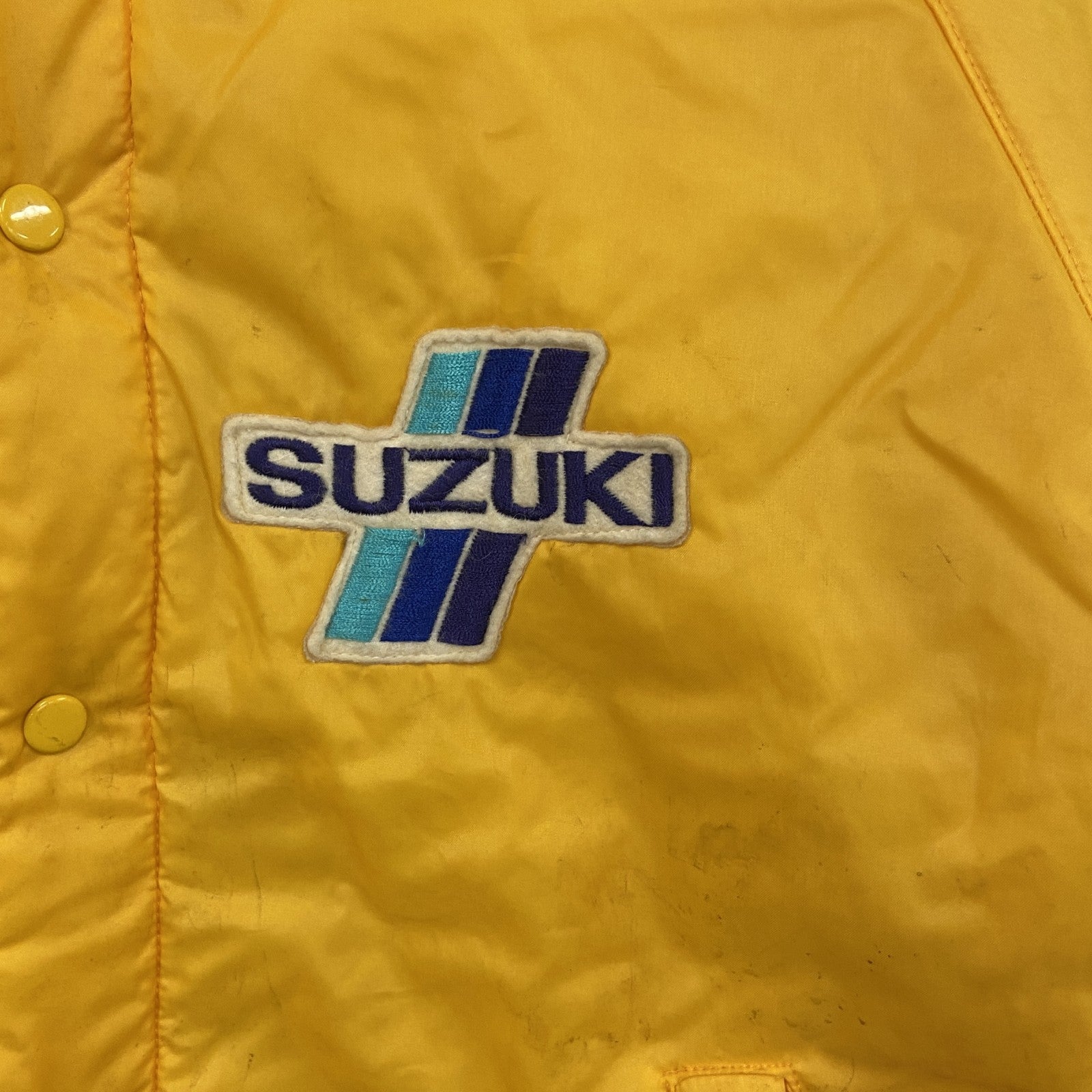 80s　SUZUKI　チームスズキ　ナイロンジャケット　ヴィンテージ　黄色　イエロー