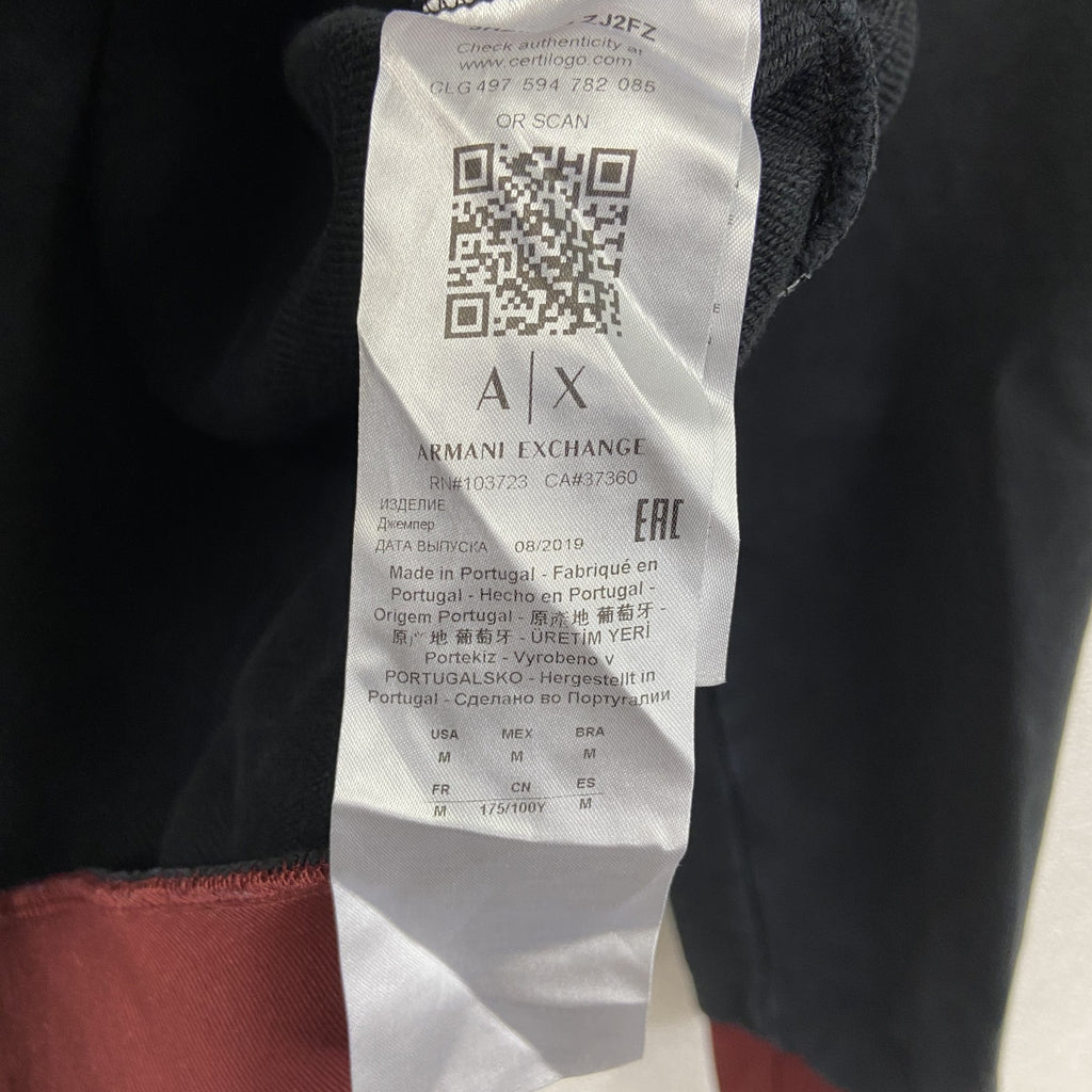 ARMANI EXCHANGE　アルマーニエクスチェンジ　トラックジャケット/ジャージ　黒　ブラック　Mサイズ