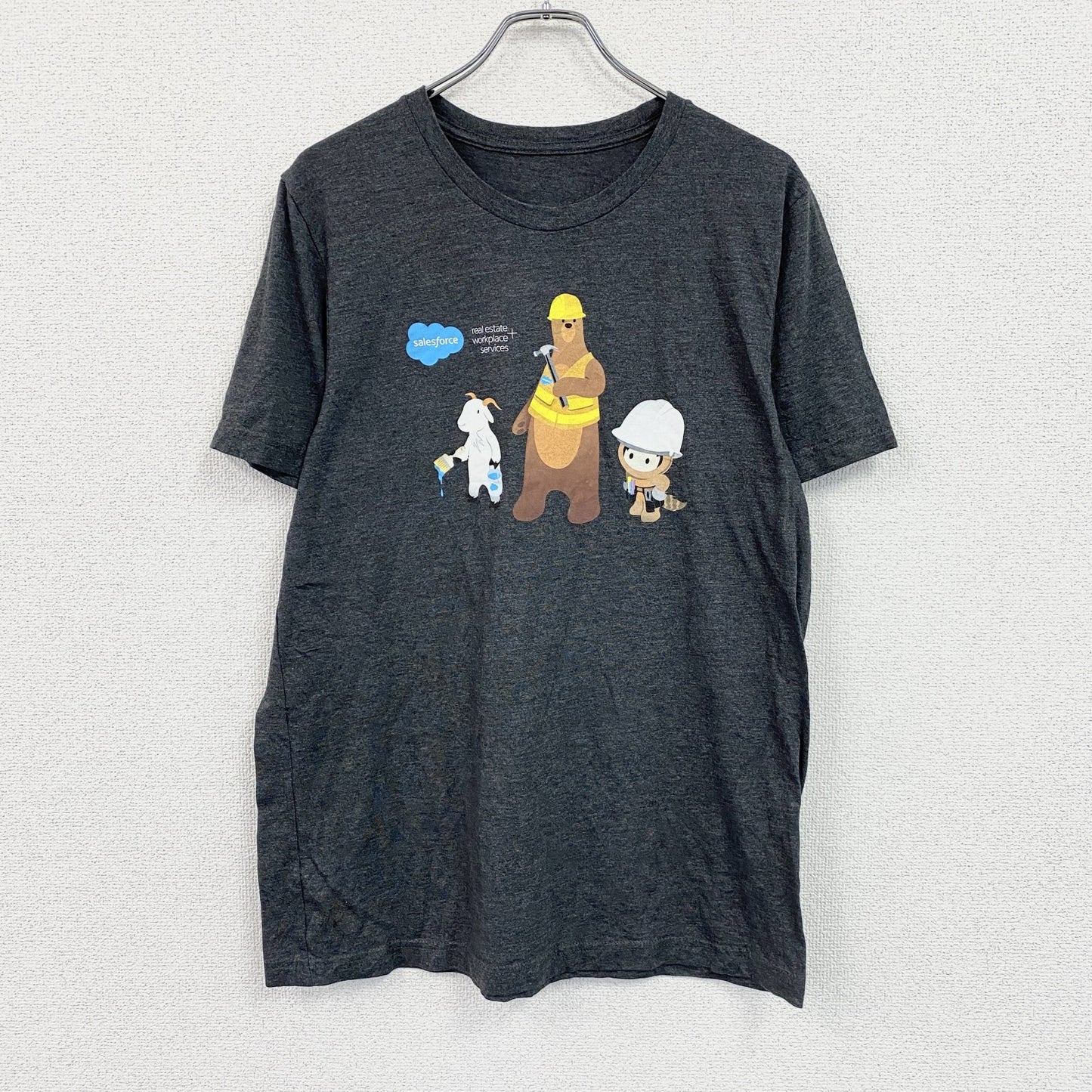 Selesforce　セールスフォース　半袖プリントアニマルTシャツ　企業　黒　ブラック　