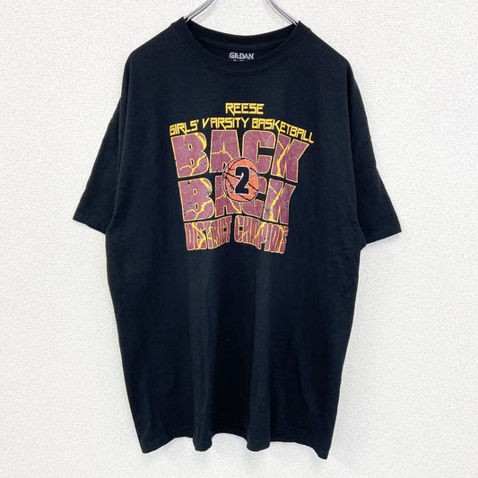 古着 used　GILDAN ギルダン　半袖プリントTシャツ　バスケ　黒　ブラック　クルーネック　ビックシルエット　XLサイズ
