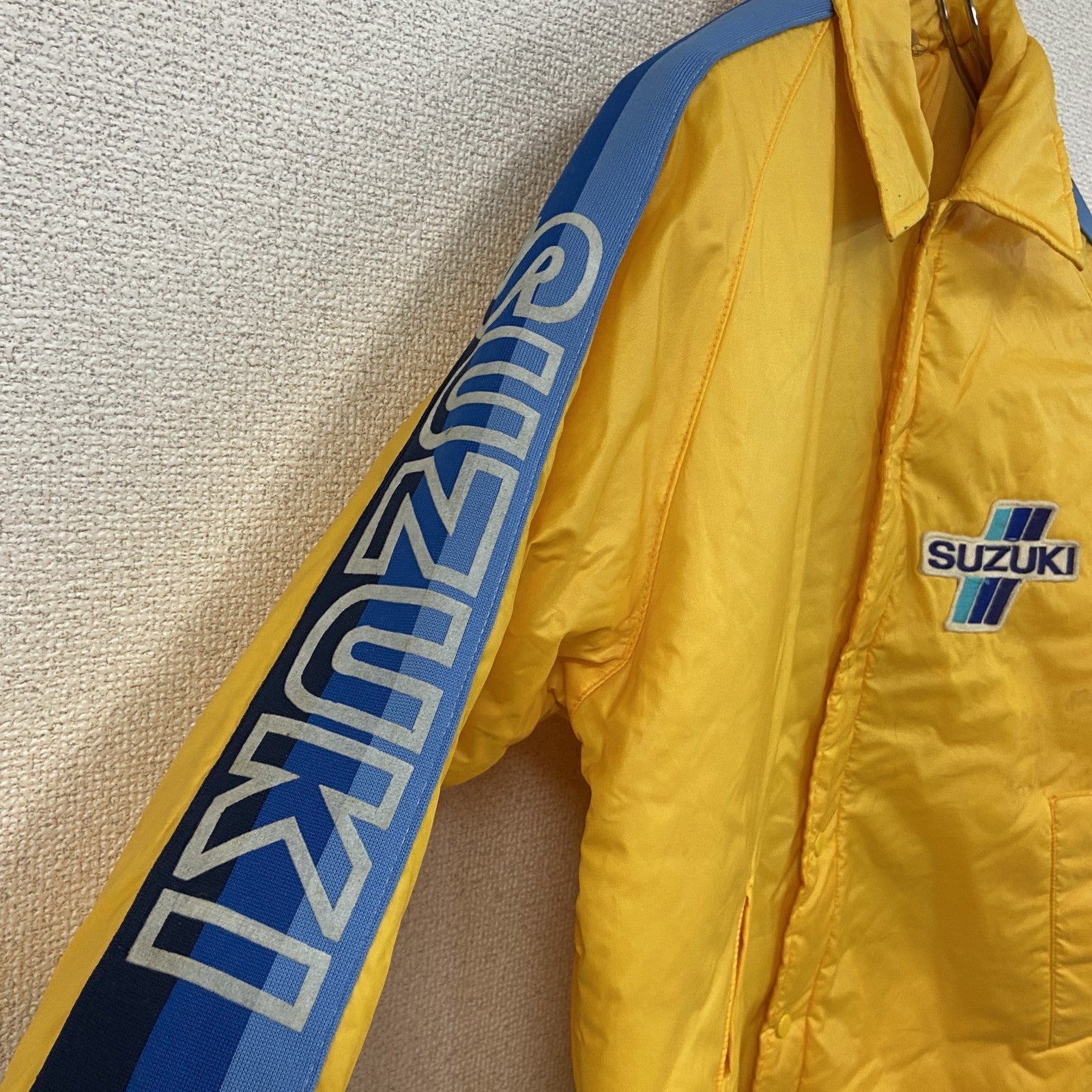 80s　SUZUKI　チームスズキ　ナイロンジャケット　ヴィンテージ　黄色　イエロー