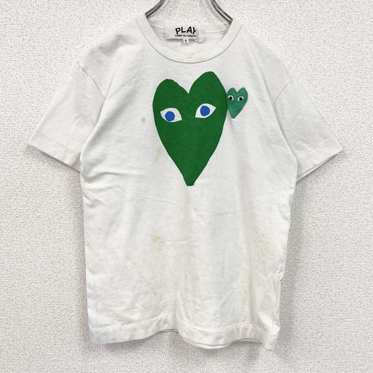 PLAY COMME des GARCON　プレイコムデギャルソン　半袖プリントTシャツ　白　ホワイト　Sサイズ