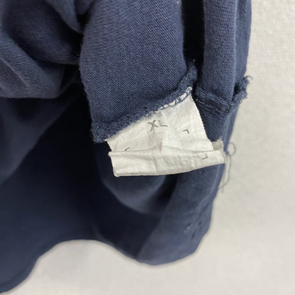 半袖プリントイラストTシャツ　バラ　花柄　英字プリント　紺　ネイビー　XLサイズ