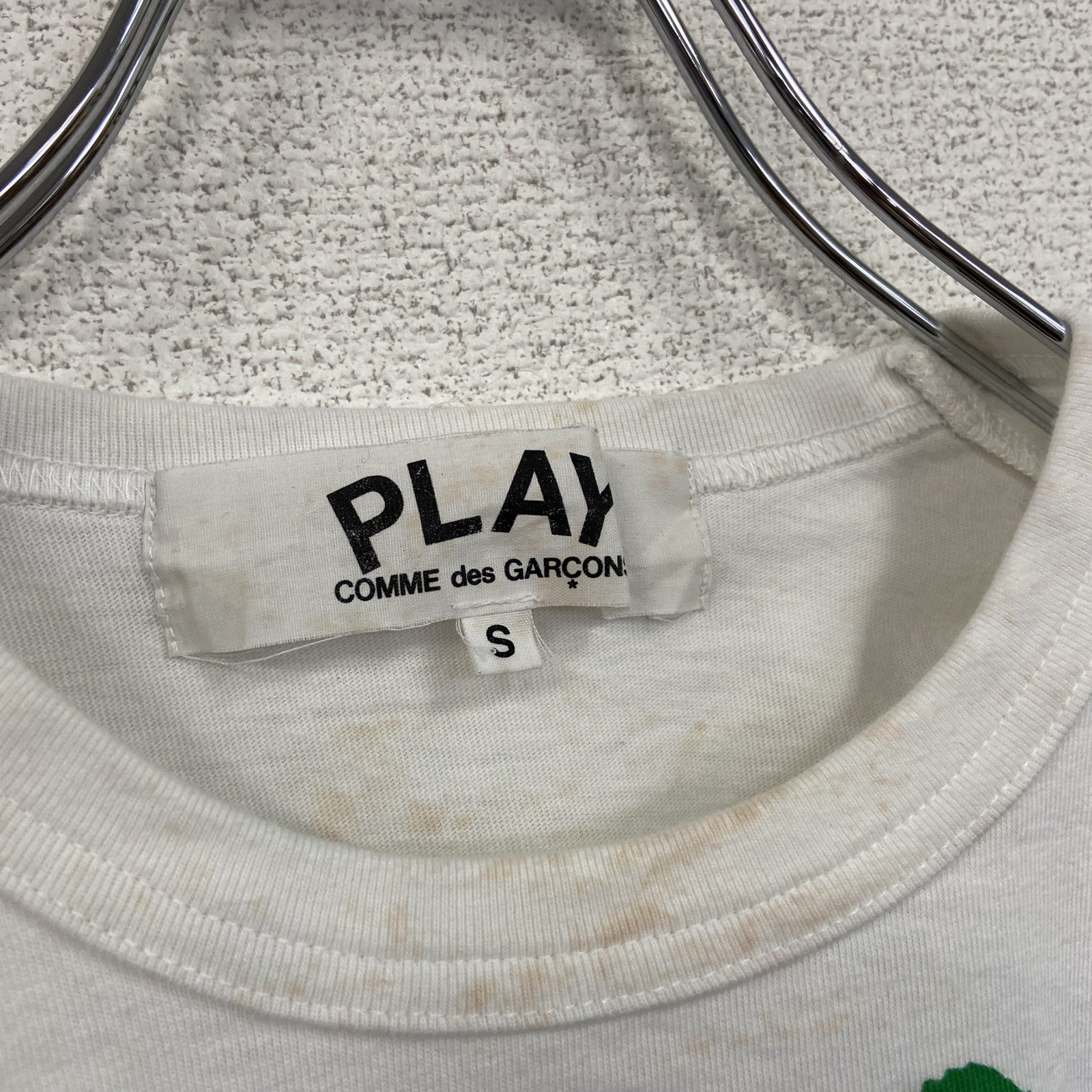 PLAY COMME des GARCON　プレイコムデギャルソン　半袖プリントTシャツ　白　ホワイト　Sサイズ