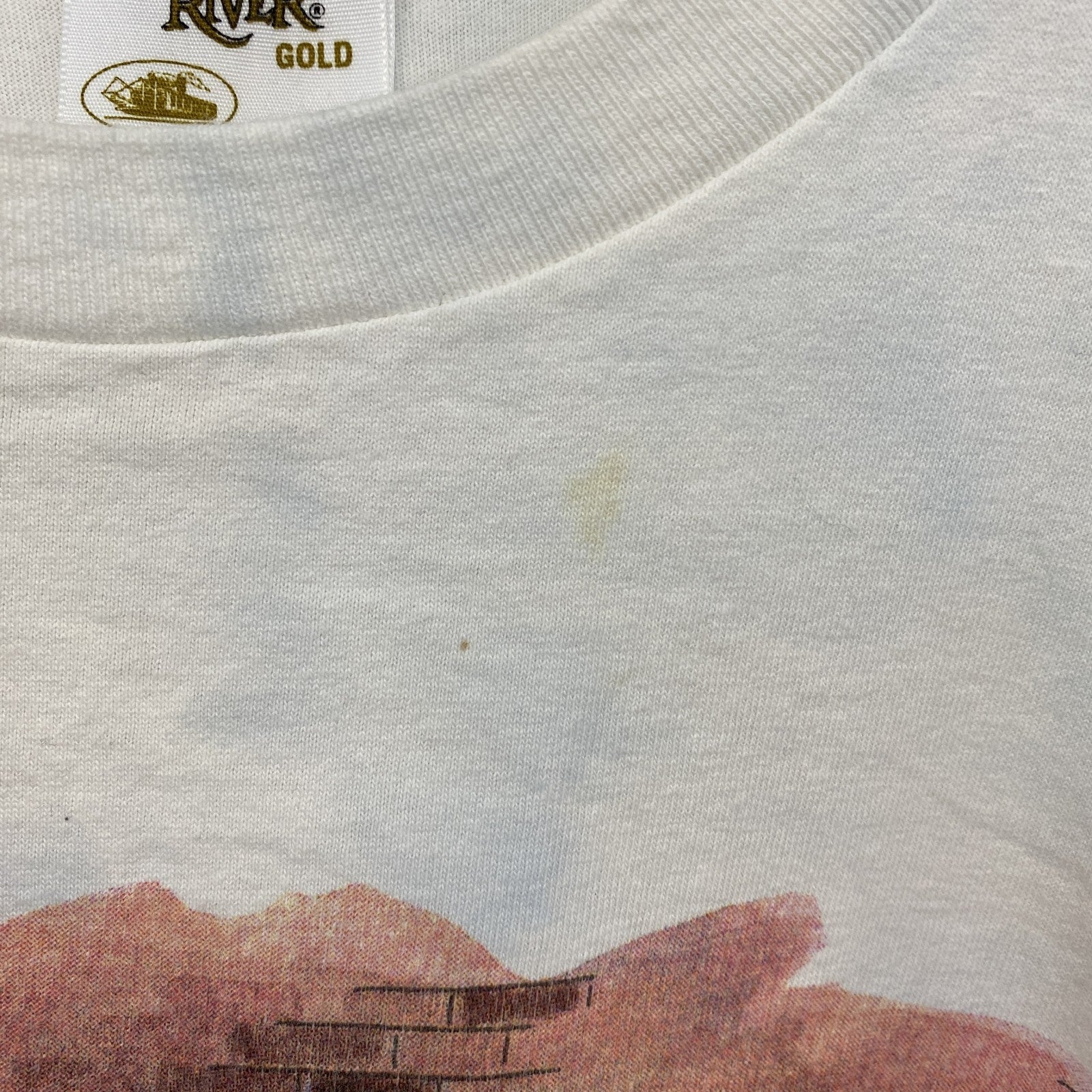 90s　TENNESSEE RIVER　半袖プリントTシャツ　ヴィンテージ　シングルステッチ　白　ホワイト　XLサイズ