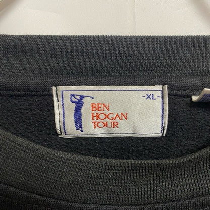 古着 used　BEN HOGAN TOUR　長袖シンプルデザインスウェット　トレーナー　ゴルフ　黒　ビッグシルエット　XLサイズ