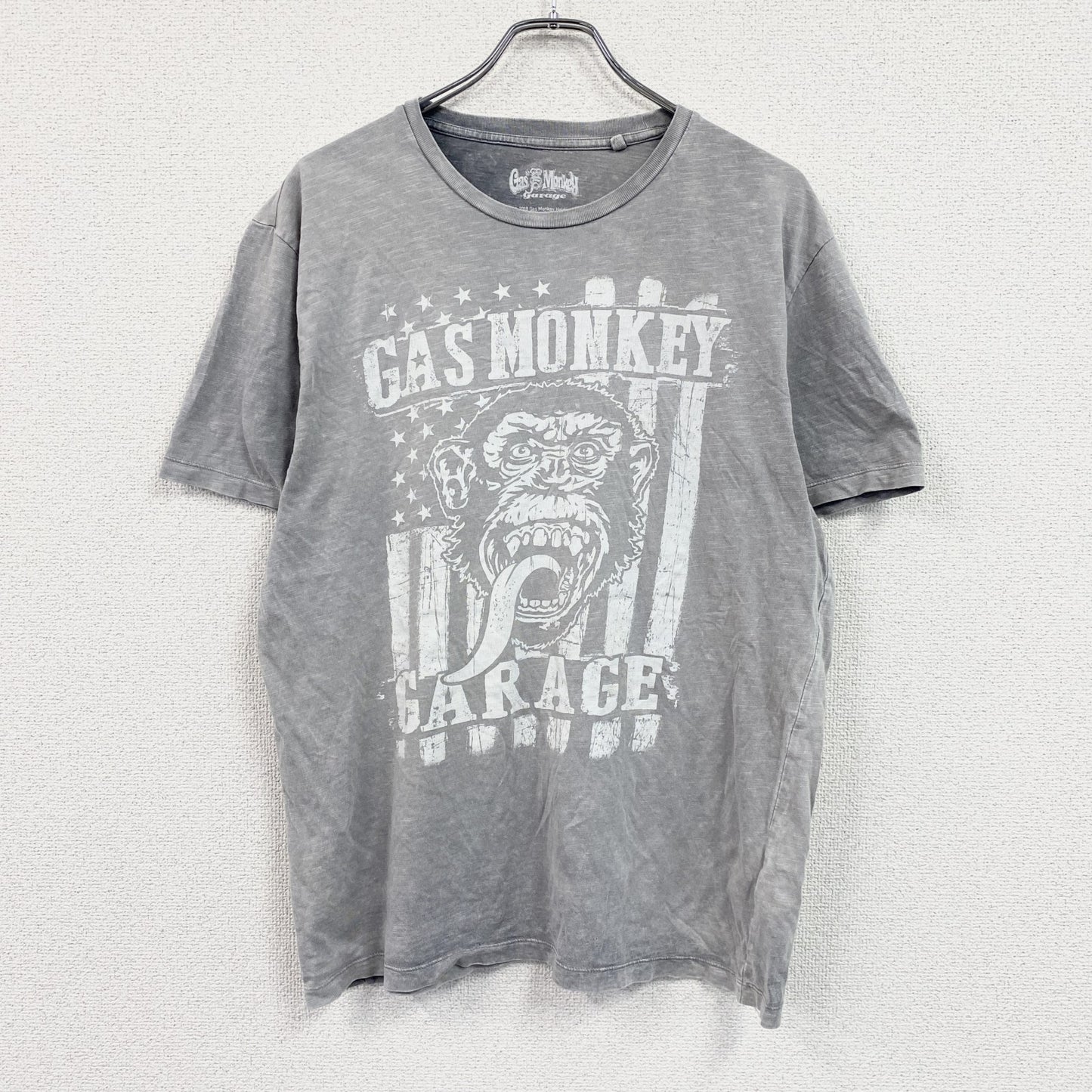 Gas Monkey Garage　ガスモンキーガレージ　半袖プリントTシャツ　企業T　灰色　グレー　Lサイズ