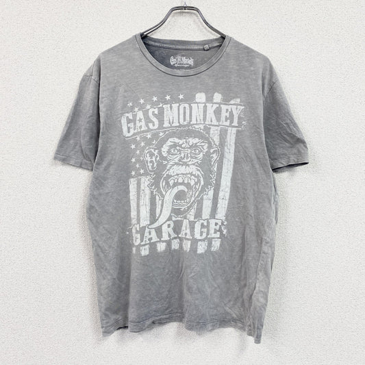Gas Monkey Garage　ガスモンキーガレージ　半袖プリントTシャツ　企業T　灰色　グレー　Lサイズ