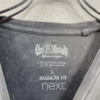 Gas Monkey Garage　ガスモンキーガレージ　半袖プリントTシャツ　企業T　灰色　グレー　Lサイズ