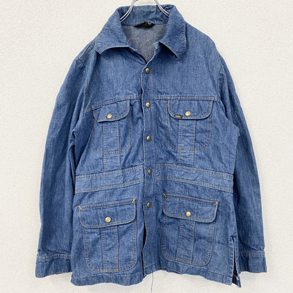 古着 used　～80s　Lee リー　デニムジャケット　ブッシュジャケット　USA製　フラップポケット　インディゴ　Lサイズ