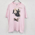 ～90s　ONEITA　オニータ　半袖アニマルプリントTシャツ　ヴィンテージ　シングルステッチ　ピンク　XLサイズ