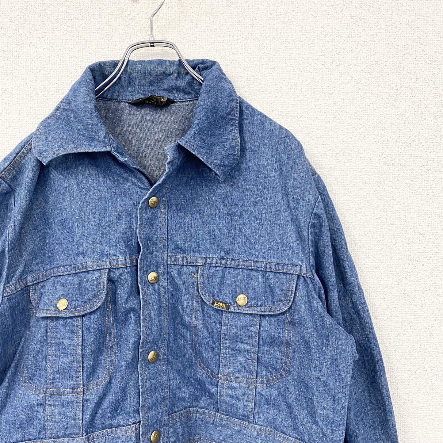 古着 used　～80s　Lee リー　デニムジャケット　ブッシュジャケット　USA製　フラップポケット　インディゴ　Lサイズ