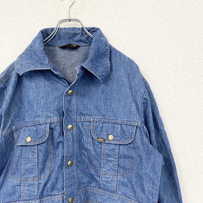 古着 used　～80s　Lee リー　デニムジャケット　ブッシュジャケット　USA製　フラップポケット　インディゴ　Lサイズ