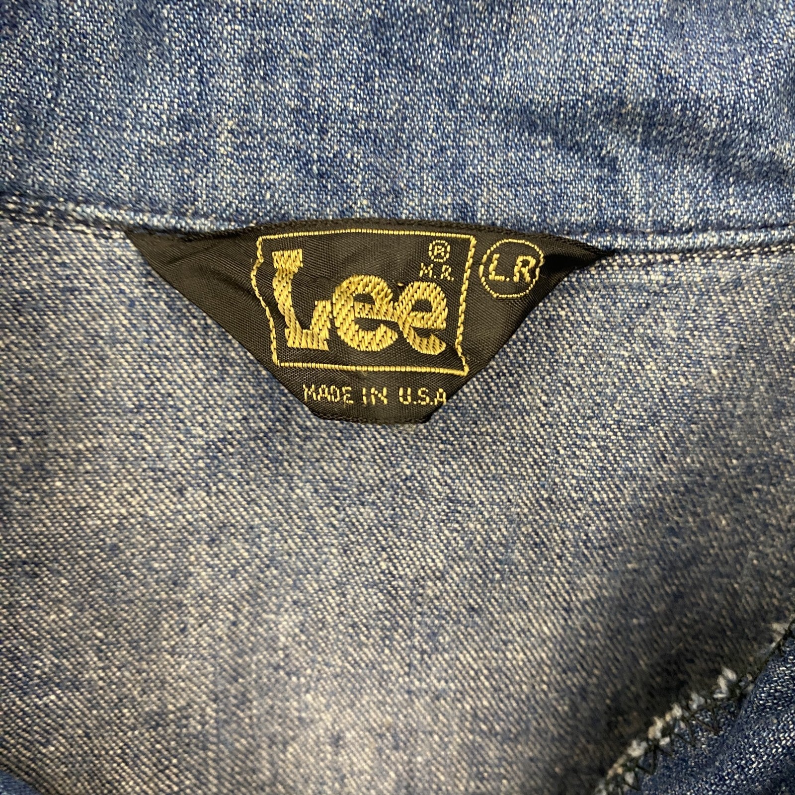 古着 used　～80s　Lee リー　デニムジャケット　ブッシュジャケット　USA製　フラップポケット　インディゴ　Lサイズ