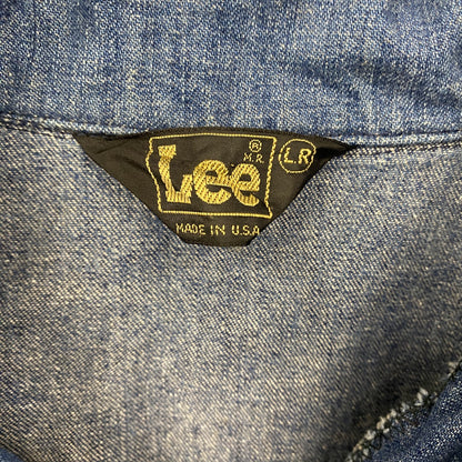 古着 used　～80s　Lee リー　デニムジャケット　ブッシュジャケット　USA製　フラップポケット　インディゴ　Lサイズ