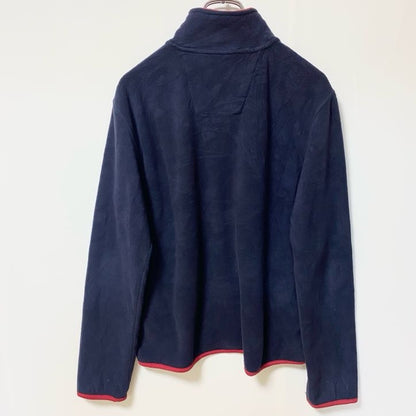 古着 used　NAUTICA ノーティカ　長袖ジップアップフリースジャケット　ワンポイント刺繍　ハイネック　ネイビー　XSサイズ