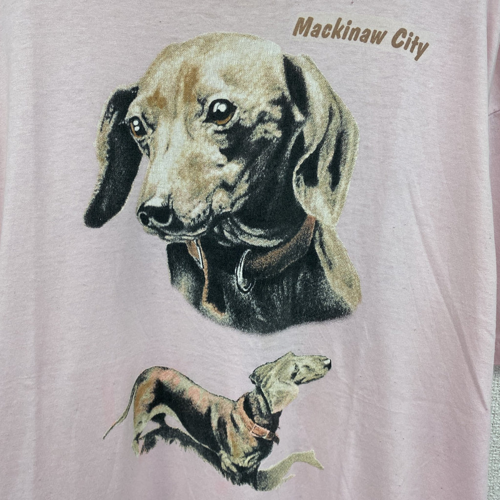 ～90s　ONEITA　オニータ　半袖アニマルプリントTシャツ　ヴィンテージ　シングルステッチ　ピンク　XLサイズ