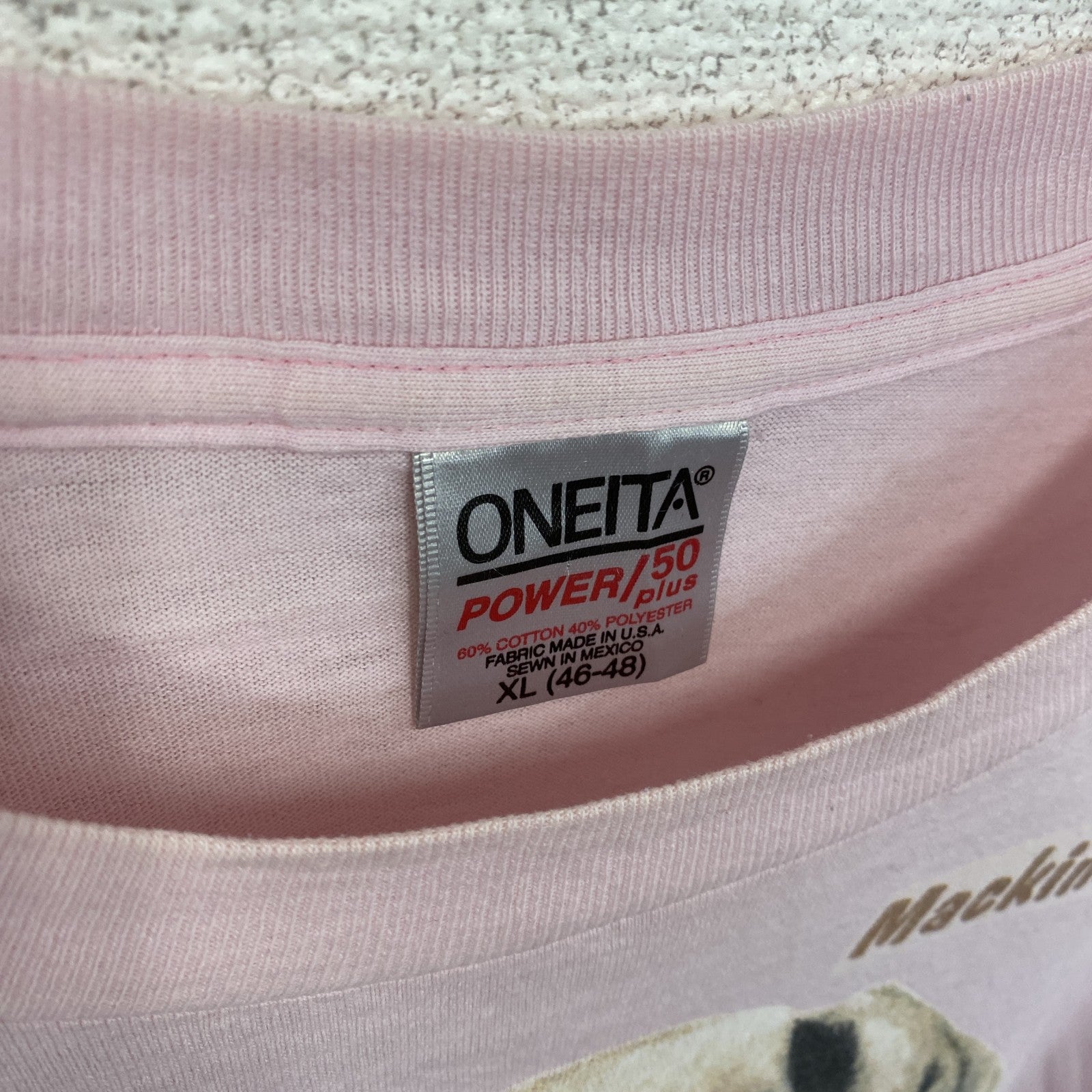 ～90s　ONEITA　オニータ　半袖アニマルプリントTシャツ　ヴィンテージ　シングルステッチ　ピンク　XLサイズ