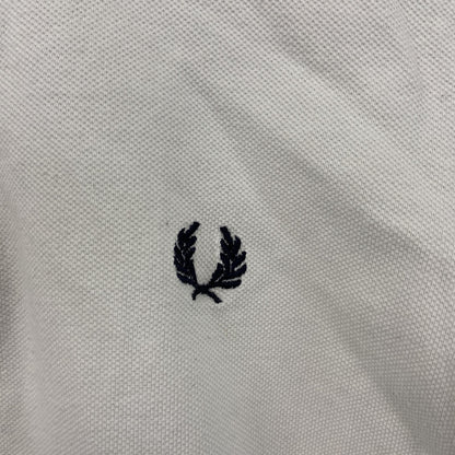 FRED PERRY　フレッドペリー　半袖ポロシャツ　刺繍ロゴ　白　ホワイト　XSサイズ