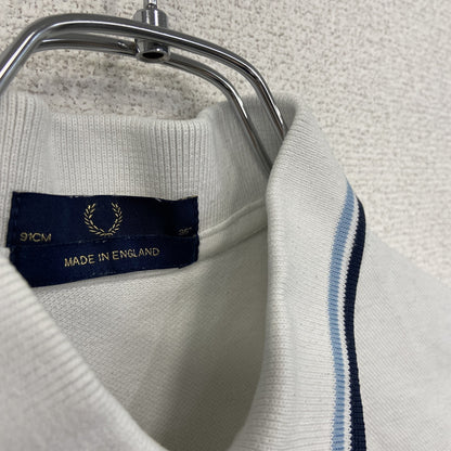 FRED PERRY　フレッドペリー　半袖ポロシャツ　刺繍ロゴ　白　ホワイト　XSサイズ