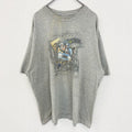 古着 used　Disney ディズニー　90s　半袖キャラクタープリントTシャツ　グレー　灰色　ビックシルエット