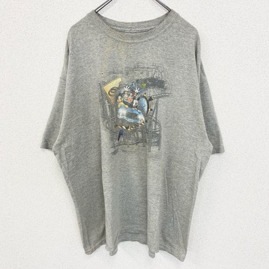 古着 used　Disney ディズニー　90s　半袖キャラクタープリントTシャツ　グレー　灰色　ビックシルエット