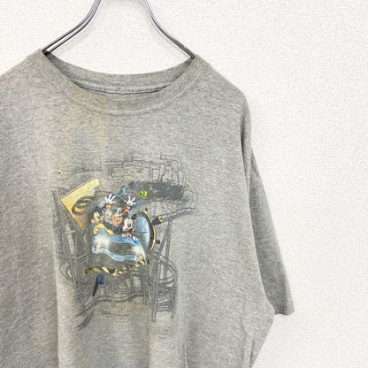 古着 used　Disney ディズニー　90s　半袖キャラクタープリントTシャツ　グレー　灰色　ビックシルエット