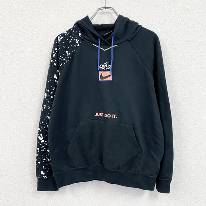 NIKE　ナイキ　JUST DO IT　スウェットパーカー/フーディー　ラグランスリーブ　スウッシュ　黒　ブラック　Lサイズ