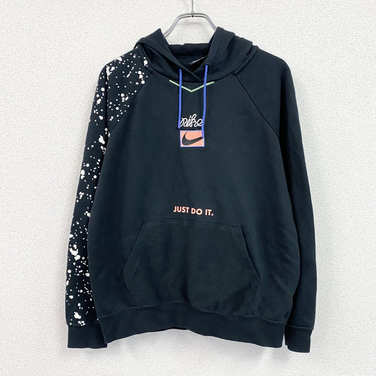 NIKE　ナイキ　JUST DO IT　スウェットパーカー/フーディー　ラグランスリーブ　スウッシュ　黒　ブラック　Lサイズ