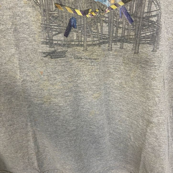 古着 used　Disney ディズニー　90s　半袖キャラクタープリントTシャツ　グレー　灰色　ビックシルエット