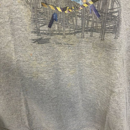 古着 used　Disney ディズニー　90s　半袖キャラクタープリントTシャツ　グレー　灰色　ビックシルエット