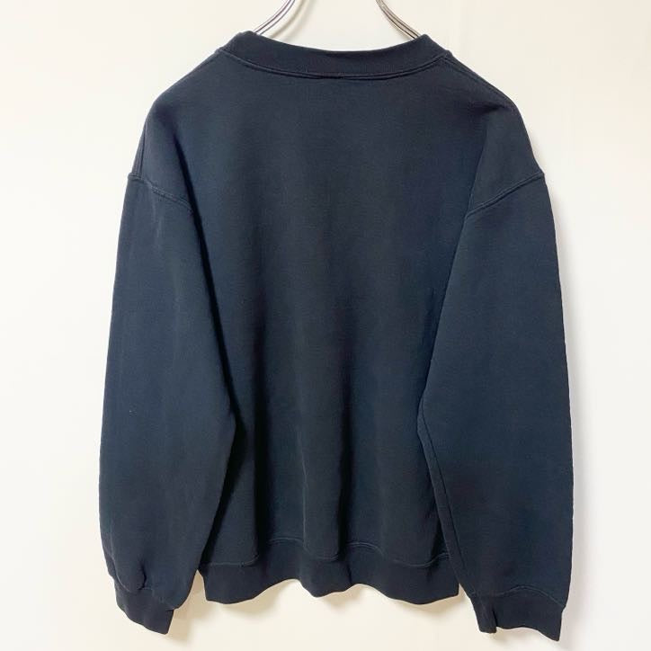 古着 used　GILDAN ギルダン　長袖デザインプリントスウェット　トレーナー　黒　ブラック　Sサイズ