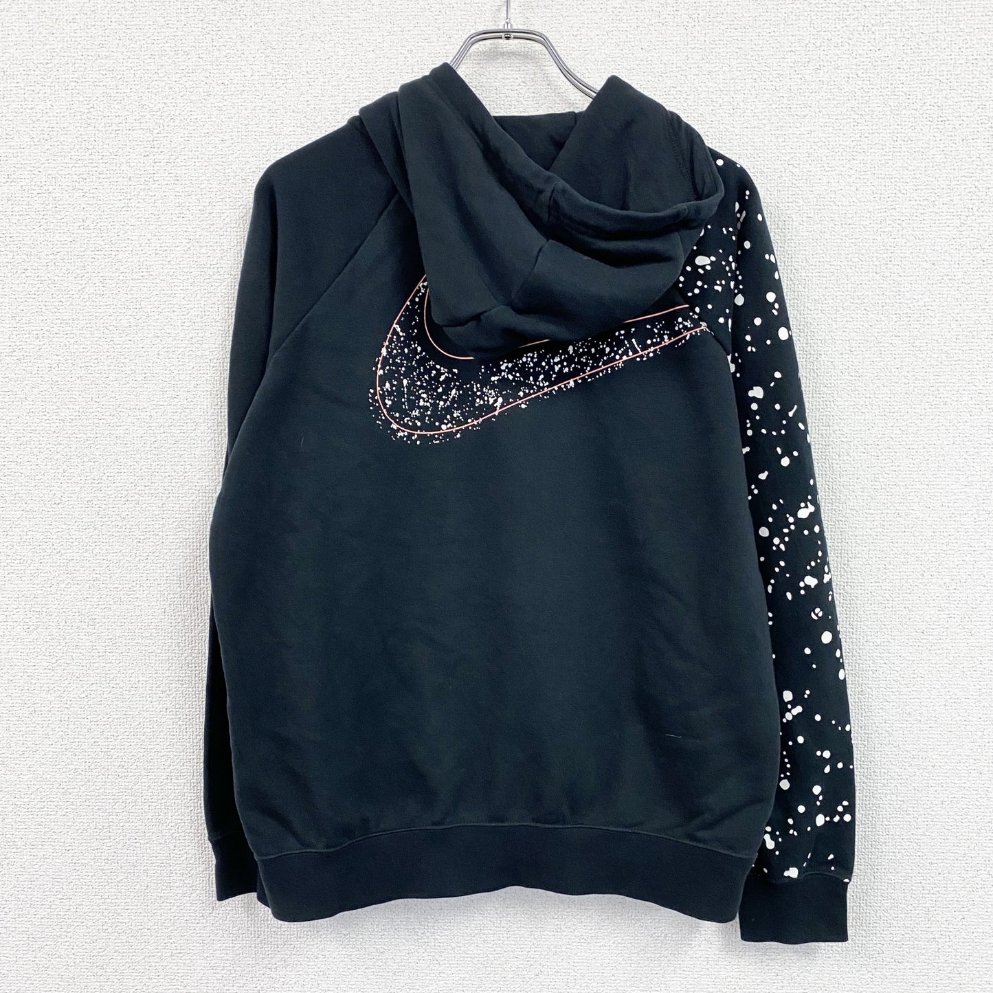 NIKE　ナイキ　JUST DO IT　スウェットパーカー/フーディー　ラグランスリーブ　スウッシュ　黒　ブラック　Lサイズ