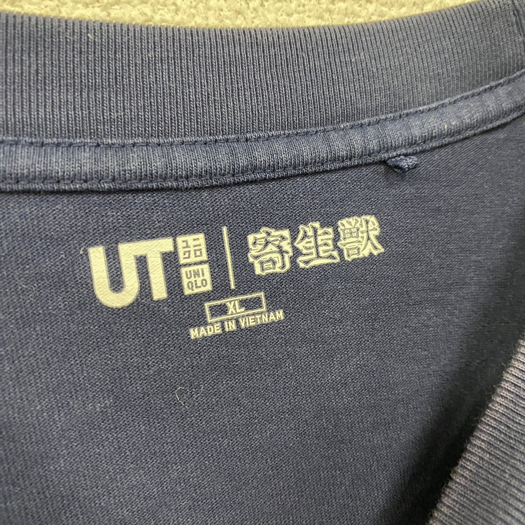UNIQLO　ユニクロ　寄生獣　半袖プリントTシャツ　紺　ネイビー　XLサイズ