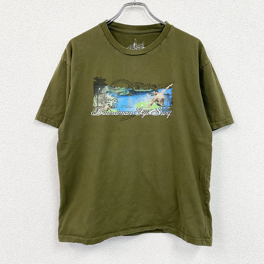 Board Man　半袖プリントTシャツ　surf　サーフィン　サーファー　カーキ　Lサイズ