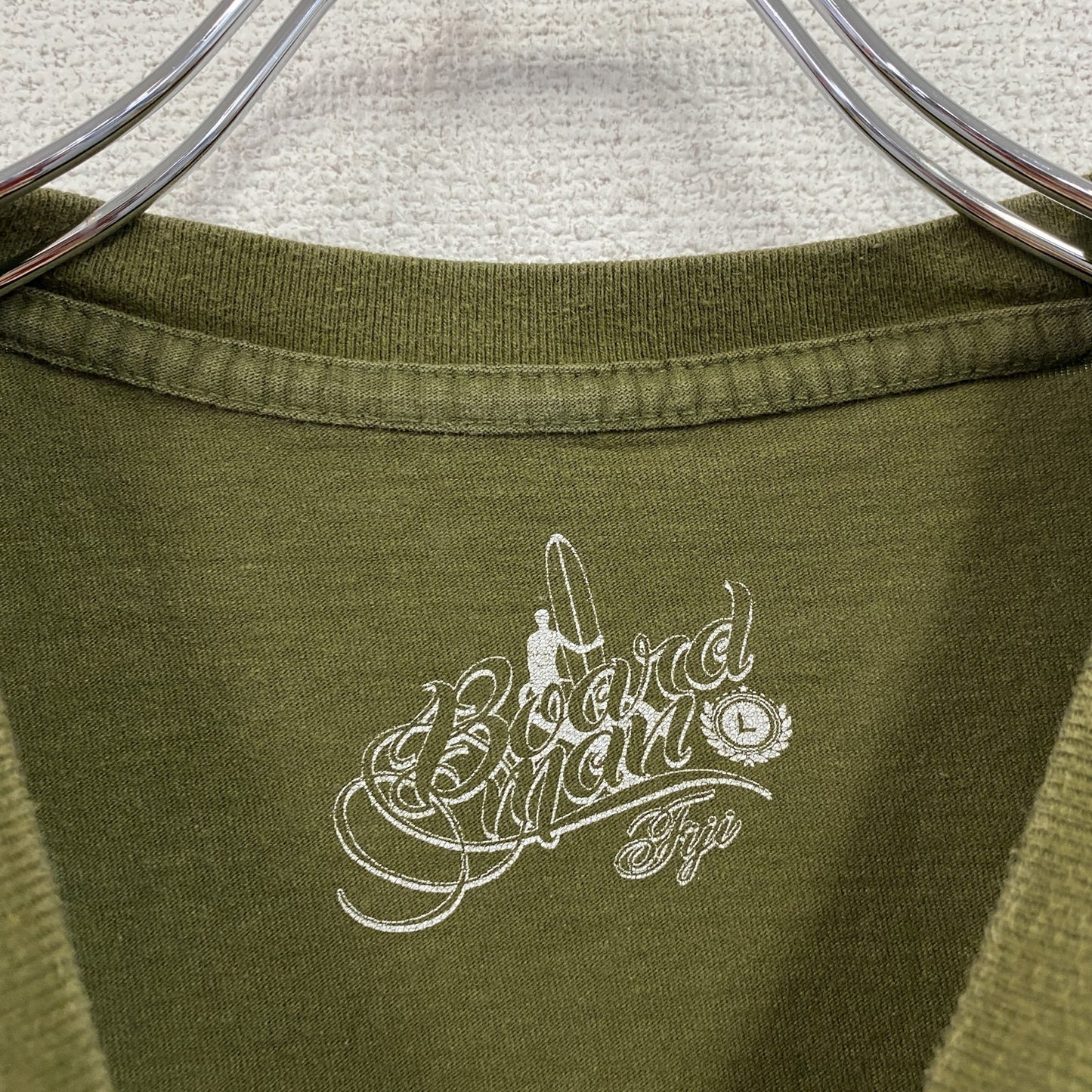 Board Man　半袖プリントTシャツ　surf　サーフィン　サーファー　カーキ　Lサイズ