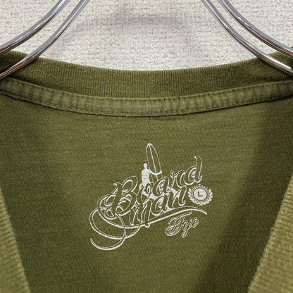 Board Man　半袖プリントTシャツ　surf　サーフィン　サーファー　カーキ　Lサイズ