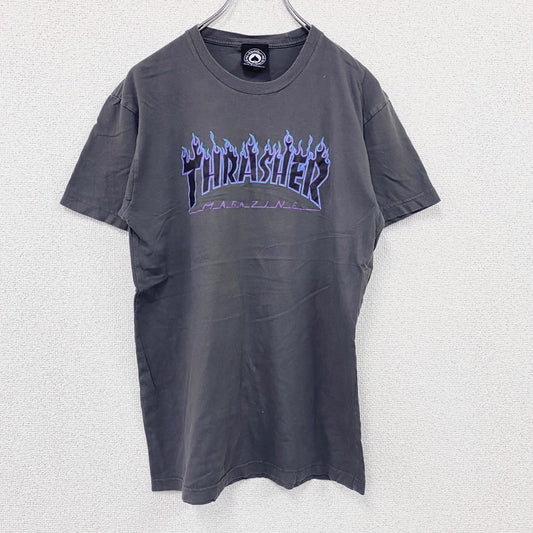 ～00s　THRASHER　スラッシャー　半袖プリントTシャツ　ヴィンテージ　灰色　グレー
