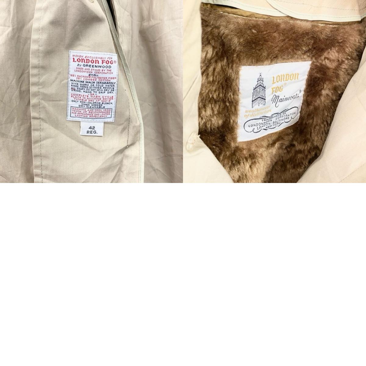 LONDON FOG　ロンドンフォグ　トレンチコート　比翼仕立て　ベージュ　42サイズ
