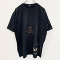 古着 used　LAMBESTE　半袖スカルプリントTシャツ　ドクロ　骸骨　黒　ブラック　クルーネック　Lサイズ