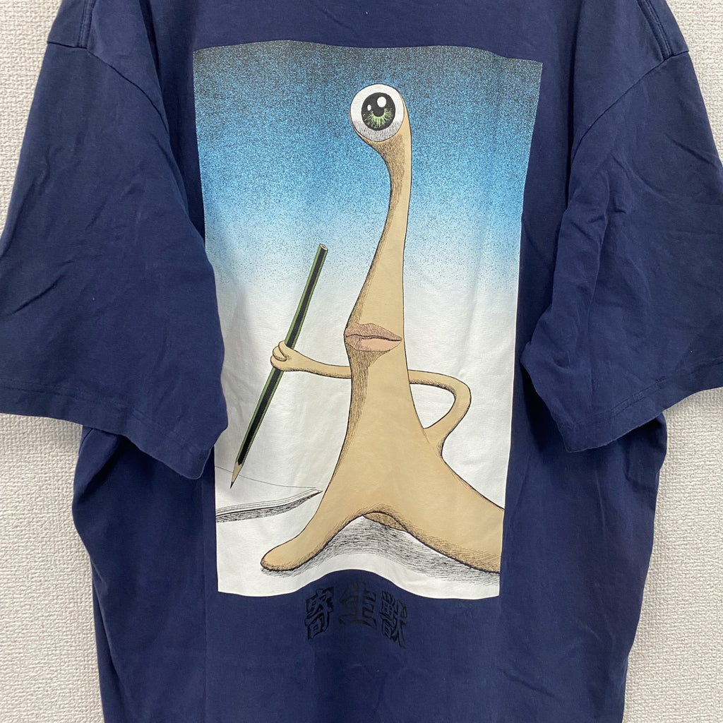 UNIQLO　ユニクロ　寄生獣　半袖プリントTシャツ　紺　ネイビー　XLサイズ
