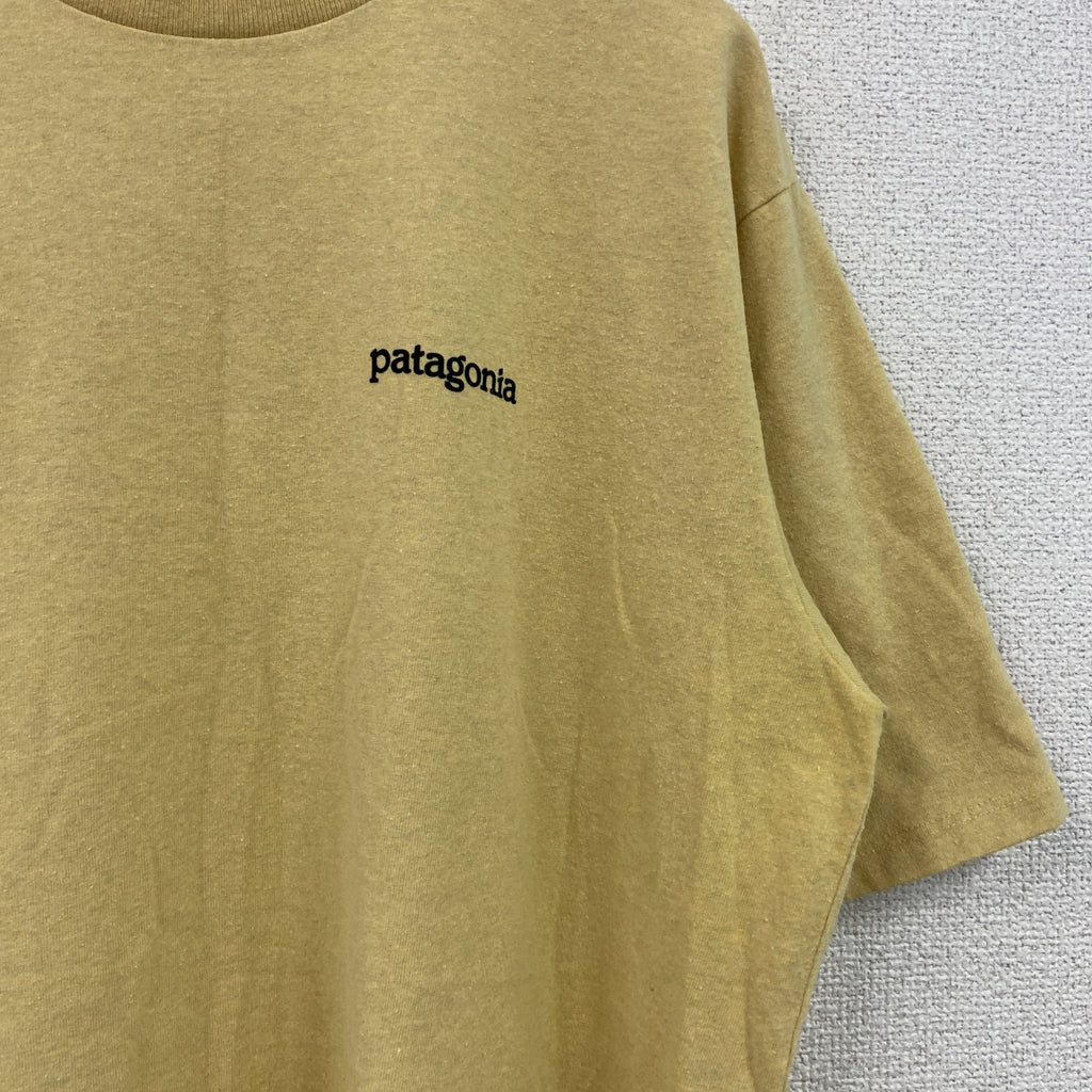 Patagonia　パタゴニア　半袖プリントＴシャツ　デカロゴ　黄色　イエロー　Mサイズ