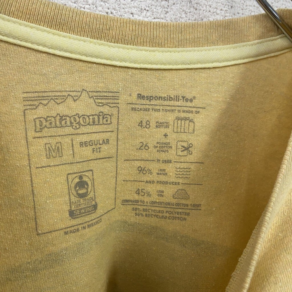Patagonia　パタゴニア　半袖プリントＴシャツ　デカロゴ　黄色　イエロー　Mサイズ