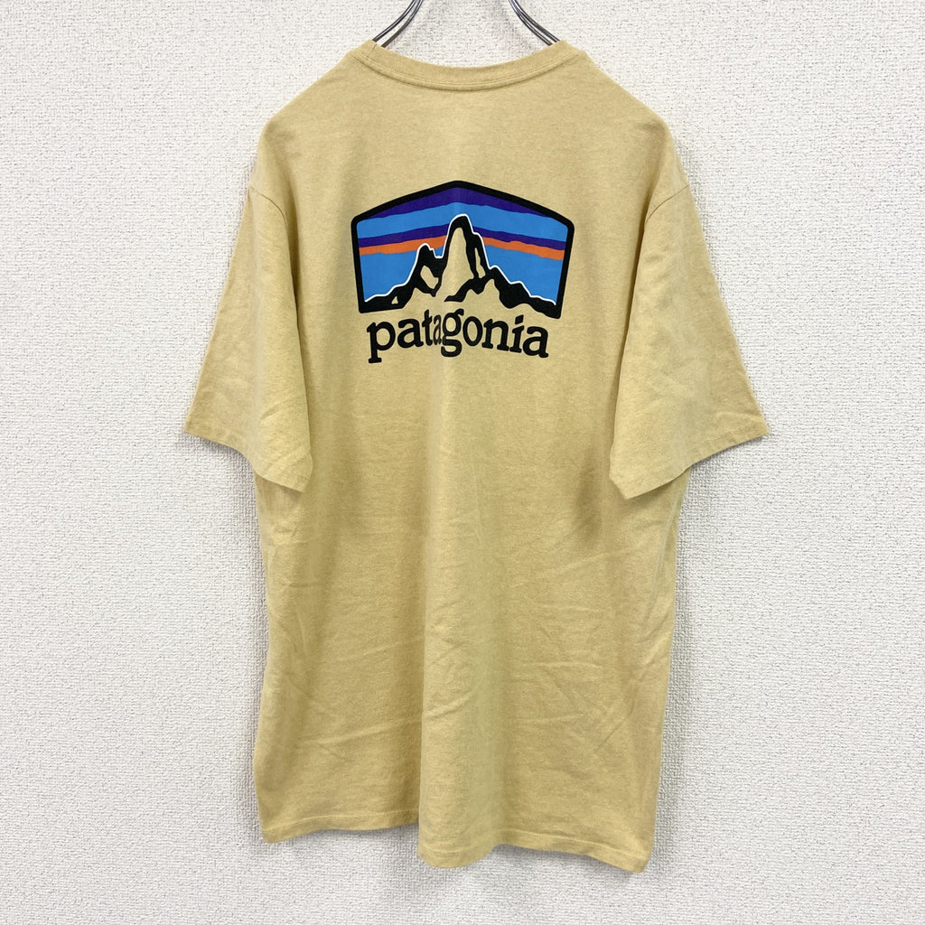 Patagonia　パタゴニア　半袖プリントＴシャツ　デカロゴ　黄色　イエロー　Mサイズ