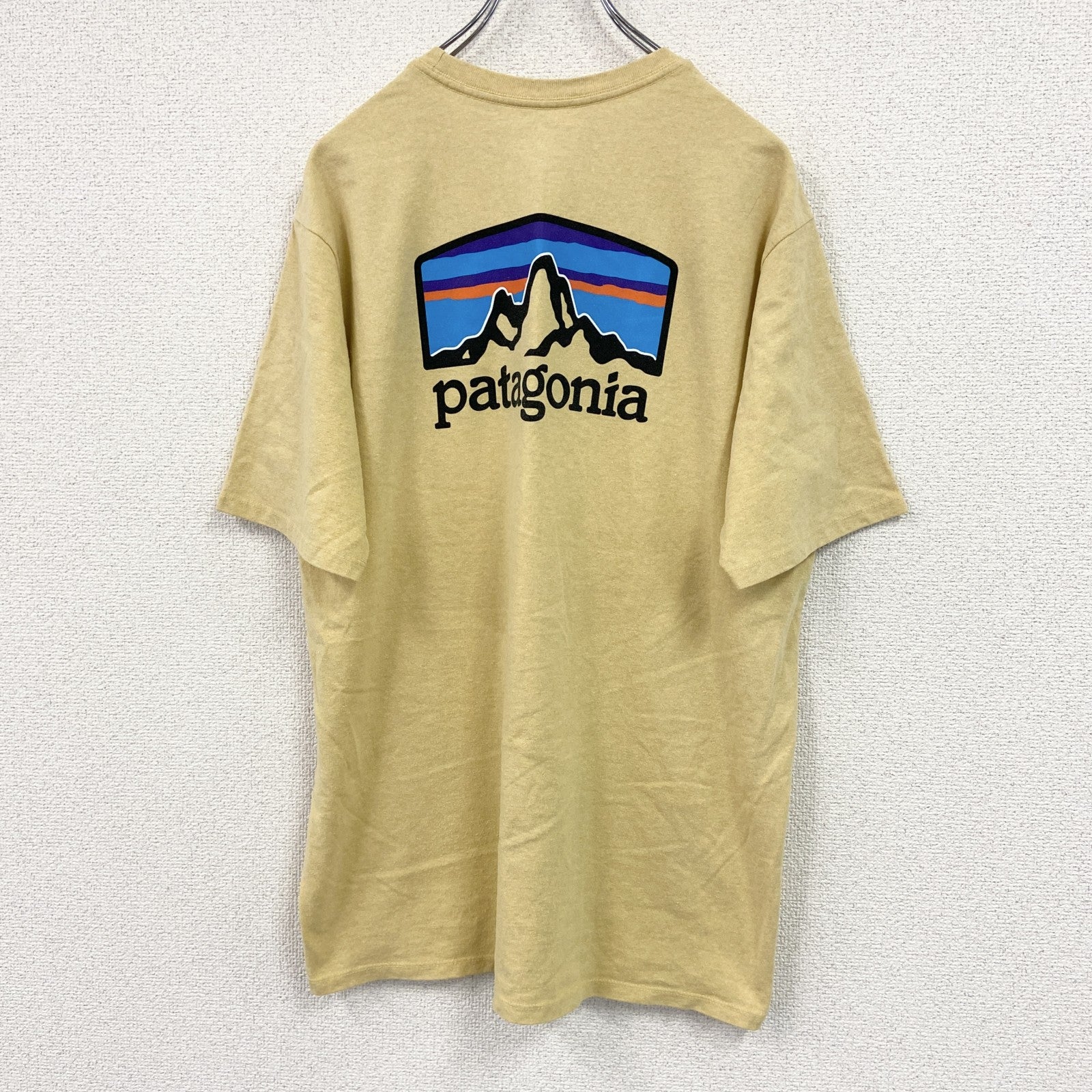 Patagonia　パタゴニア　半袖プリントＴシャツ　デカロゴ　黄色　イエロー　Mサイズ