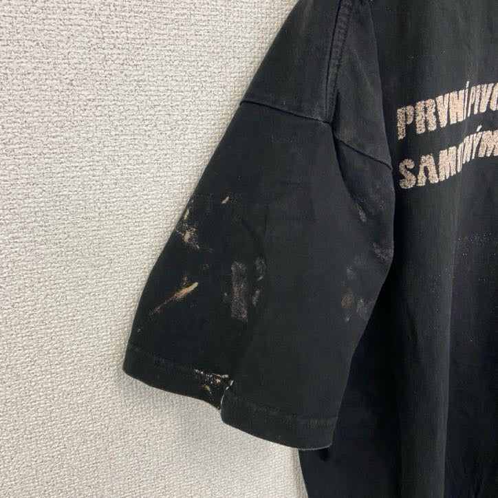 古着 used　LAMBESTE　半袖スカルプリントTシャツ　ドクロ　骸骨　黒　ブラック　クルーネック　Lサイズ