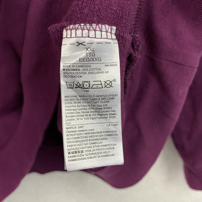 GAP　ギャップ　スウェットパーカー/フーディー　デカロゴ　紫　パープル　2XLサイズ
