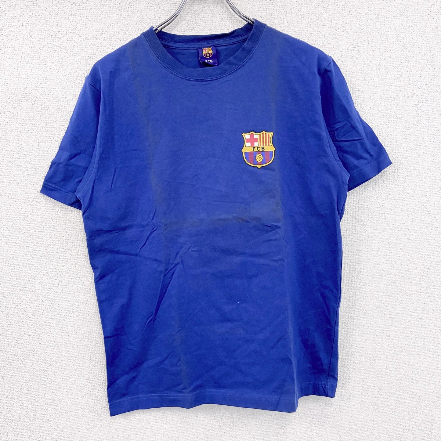FCB　FCバルセロナ　半袖Tシャツ　ユニフォームT　ゲームシャツ　ロナウジーニョ　背番号　青　ブルー