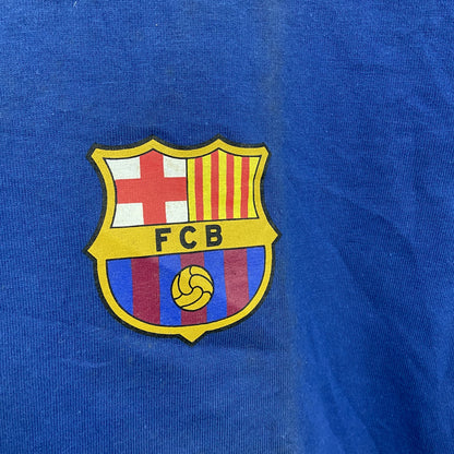 FCB　FCバルセロナ　半袖Tシャツ　ユニフォームT　ゲームシャツ　ロナウジーニョ　背番号　青　ブルー